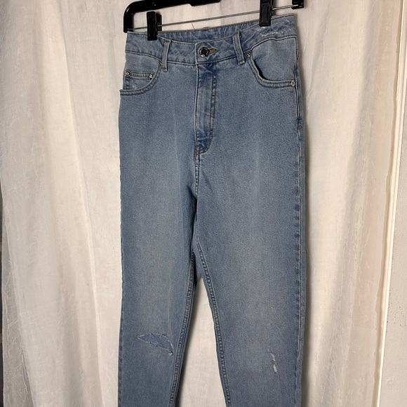3/$20 💥 Cheap Monday Donna Fanbase High Rise Raw Hem Denim Straight Leg Jeans - Picture 4 of 16